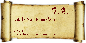 Takács Nimród névjegykártya