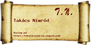 Takács Nimród névjegykártya