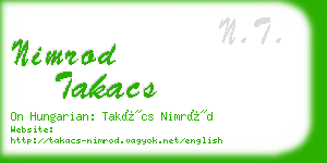 nimrod takacs business card